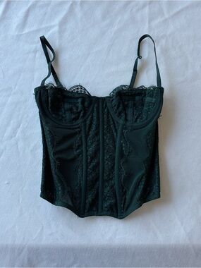 Urban outfitters Dark Green Lace Corset Top
